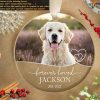 Dog Memorial Ornament Custom Photo, Christmas, Pet Loss Sympathy Gift