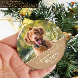 Dog Memorial Personalized Ornament With Photo and Name Pet Keepsake 3