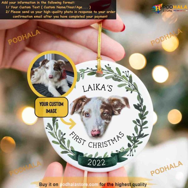 Dog’s Debut Festive Season Ornament, Personalized Photo Ornaments