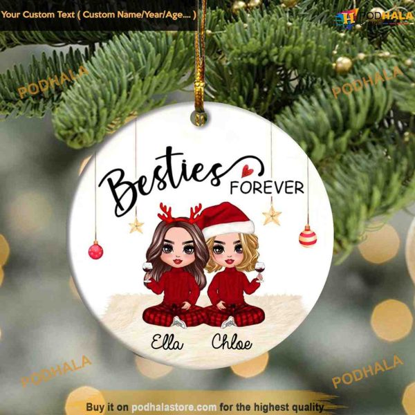 Doll Besties Ceramic Ornament, Personalized Family Ornaments