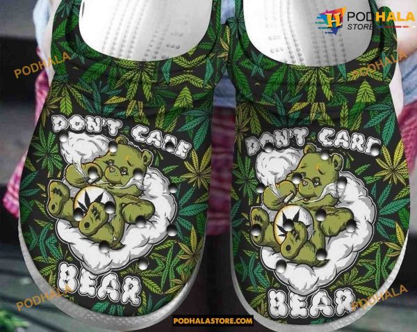 Dont Care Bear Cannabis Weed Crocs Shoes Crocs Clogs