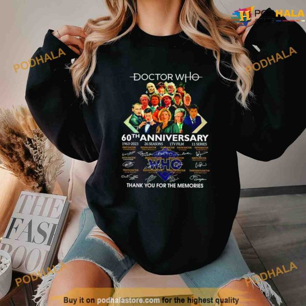 Dr Who 60Th Anniversary T Shirt, Thank You For The Memories Signatures Tee