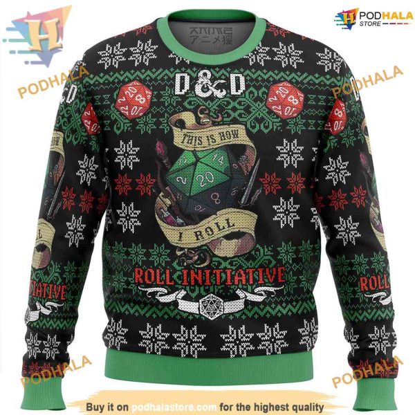 Dungeons & Dragons Ugly Christmas Sweater, Funniest Ugly Christmas Sweater