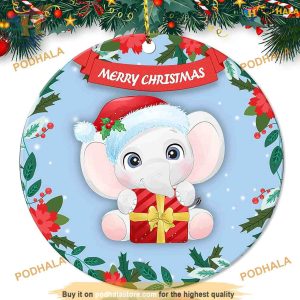 Elephant Christmas Ornaments, Personalized Family Ornaments