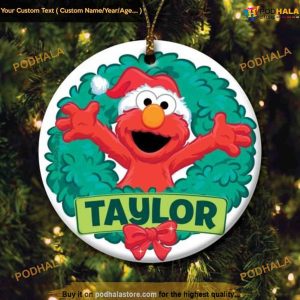 Elmo Hugs Ceramic Ornament, Personalized Family Christmas Ornaments