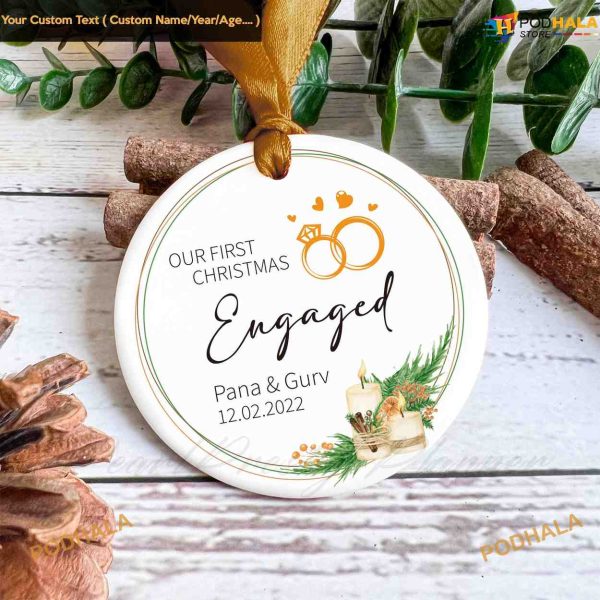 Engaged First Christmas, 1st Christmas Engagement Ornament