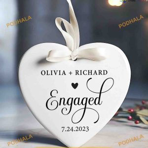 Engagement 2023 Ornament, First Christmas Keepsake, Family Christmas Ornaments
