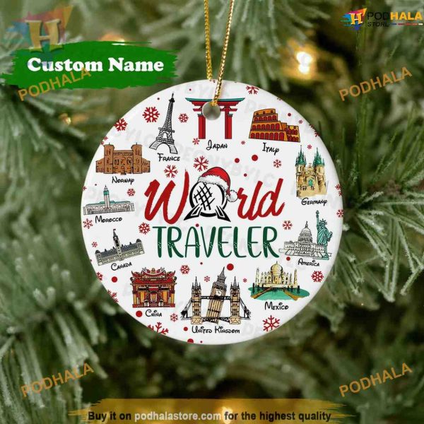 Epcot Disney Traveler Ornament, Disneyland and World, Family Christmas Tree Ornaments