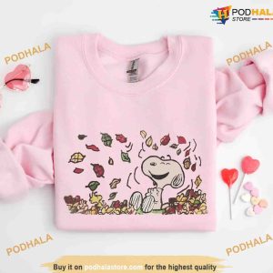Fall Snoopy Halloween Sweatshirt Snoopy Autumn Leaves Pumpkin Sweatshirt 2