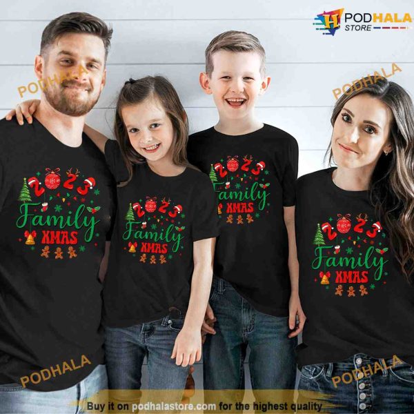 Family Christmas 2023 Gingerbread Christmas Tree Hot Cocoa Shirt