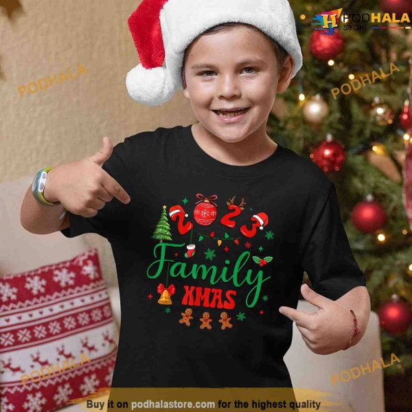 Family Christmas 2023 Gingerbread Christmas Tree Hot Cocoa Shirt