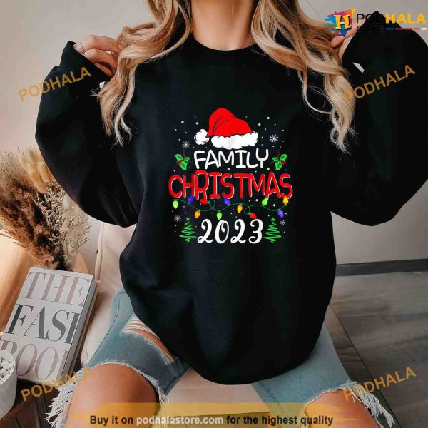 Family Christmas 2023 Matching Shirt Funny Santa Elf Squad Shirt