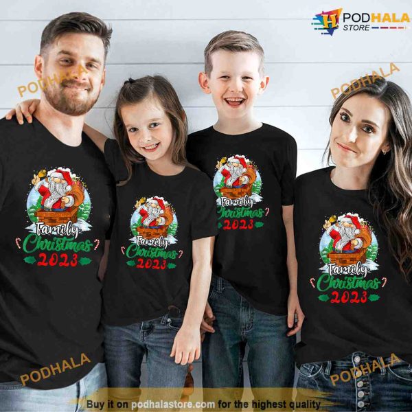 Family Christmas 2023 Matching Squad Santa Claus Xmas Shirt