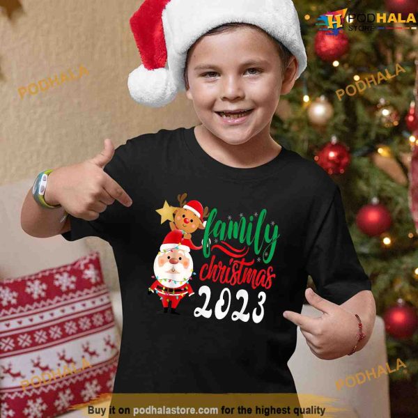 Family Christmas 2023 Matching Squad Santa Elf Family Christmas Tshirt