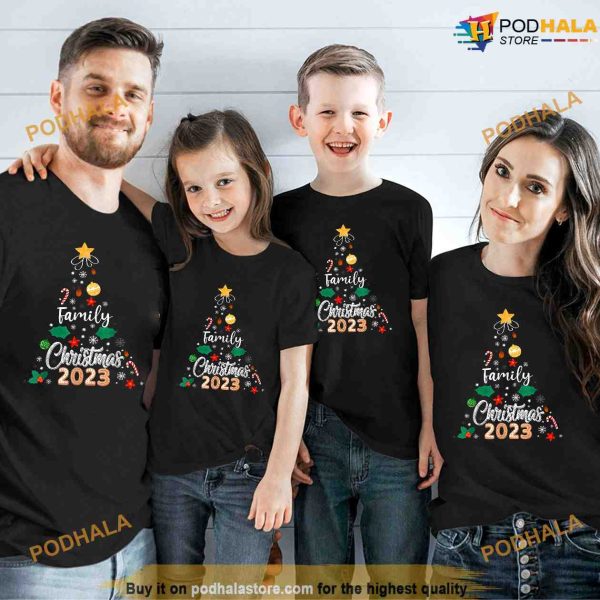 Family Christmas 2023 Matching Squad Santa Elf Funny Shirt