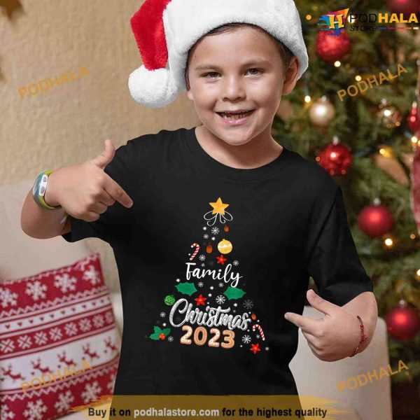 Family Christmas 2023 Matching Squad Santa Elf Funny Shirt