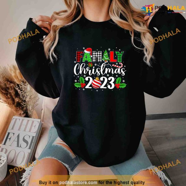 Family Christmas 2023 Santa Xmas Holiday Men Women Pajamas Shirt