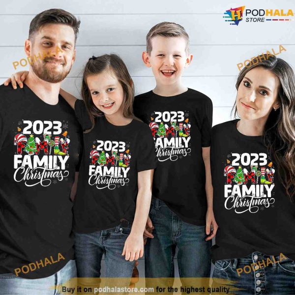 Family Christmas 2023 Shirt, Matching Pajamas Squad Santa Elf