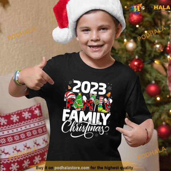 Family Christmas 2023 Shirt, Matching Pajamas Squad Santa Elf