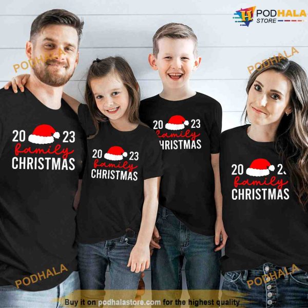 Family Christmas Shirt 2023 Matching Family Pajamas PJs Shirt