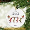 Family Stocking Christmas Ornament, Personalized Tree Decoration