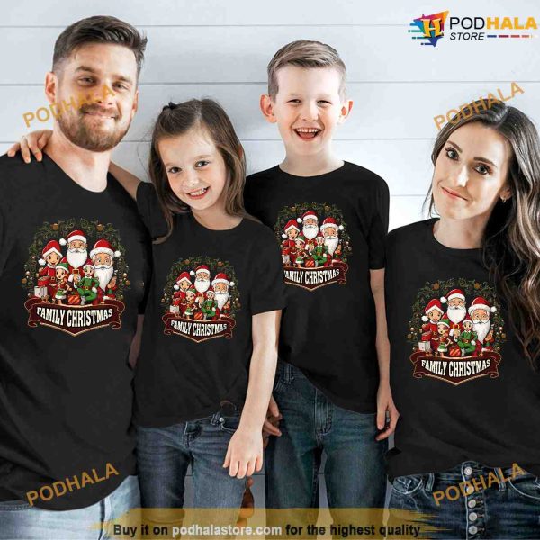 Family christmas 2023 matching squad santa funny Shirt