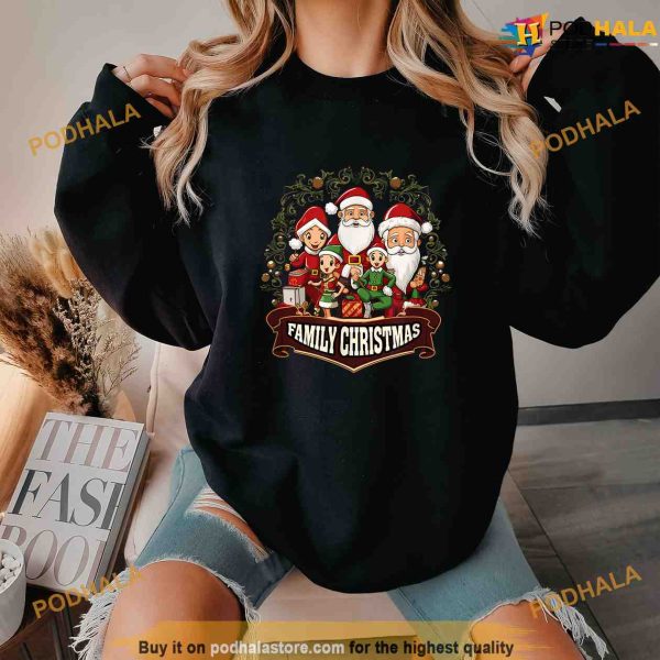 Family christmas 2023 matching squad santa funny Shirt