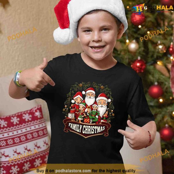 Family christmas 2023 matching squad santa funny Shirt