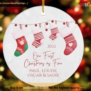 Family of 4's Christmas Ornament Keepsake, Baby's First Christmas Ornament