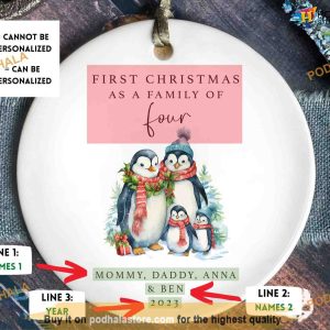 Family of Four 2023 Ornament New Baby Keepsake Personalized Family Ornaments 2 1
