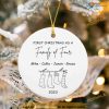 Family of Four 2023 Ornament, New Baby's First, Personalized Family Christmas Ornaments