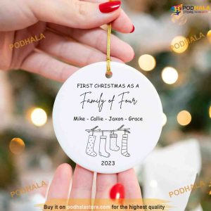 Family of Four 2023 Ornament New Babys First Personalized Family Christmas Ornaments 2 2