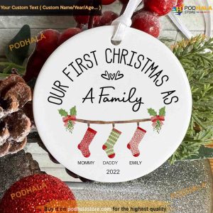 Family's First Christmas Ornament, New Baby Personalized Ornament