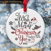 Fancy Merry Christmas Ornament, Custom Family Ornaments