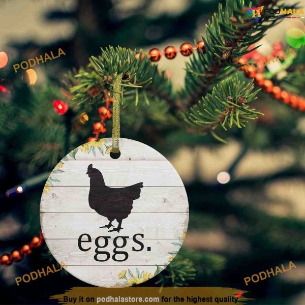 Farm Animal Chicken Eggs Ornament, Custom Family Ornaments