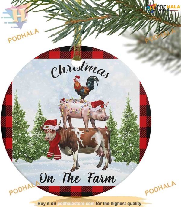Farm Animal Trio Christmas Ornament, Family Christmas Ornaments