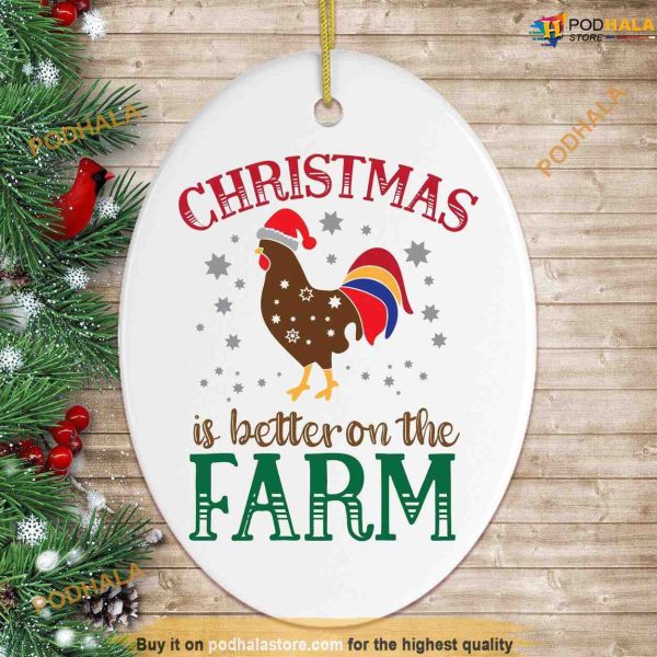 Farm Rooster Christmas Ornament Family Christmas Ornaments