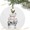 Farmhouse Animal Ornament, Funny Christmas Ornaments