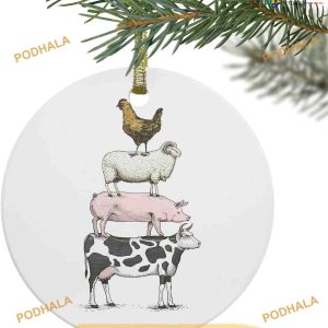 Farmhouse Animal Ornament, Funny Christmas Ornaments