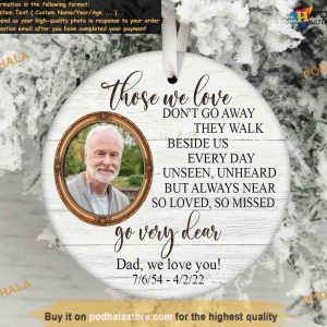 Father Loss Memorial Ornament, Personalized Photo Ornaments