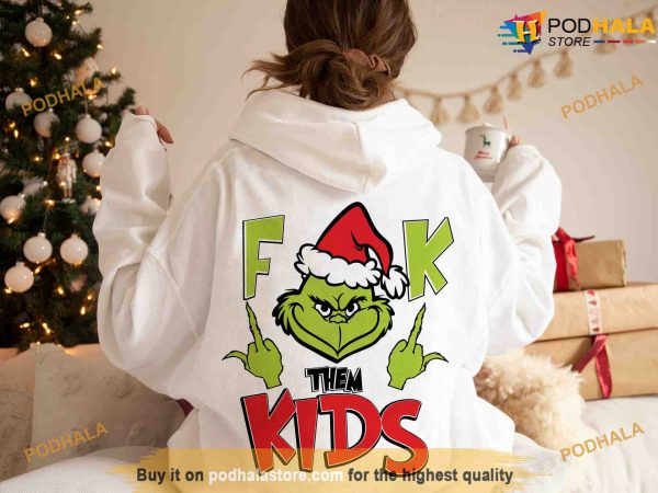 Fck Them Kids Merry Grichmas Santa Retro Shirt, Grinch Christmas Gifts