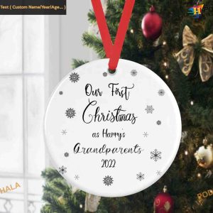 First Christmas As Grandparents, Personalized Ceramic Ornament Gift
