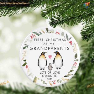 First Christmas As Grandparents, Personalized Christmas Tree Ornament