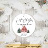 First Christmas In New Home Ornament, Personalized Family Ceramics