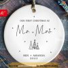 First Christmas Married 2023, Personalized Mr and Mrs Ornament, Family Tree Decoration
