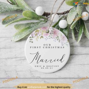First Christmas Married Ornament, Baby's First Christmas Ceramic Decor