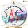 First Christmas Married Woodland Gnome Ornament, Baby's First Christmas