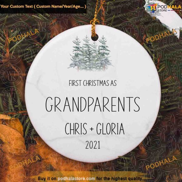 First Christmas Ornament as Grandparents, Customized Ornament Gift