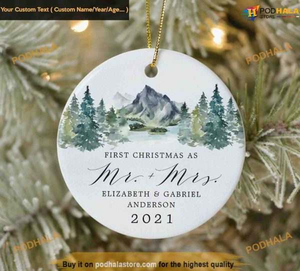 First Christmas Ornament as Mr. Mrs, Personalized Married Ornament