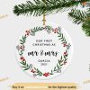 First Christmas Wedding Ornament, Personalized Family Ornaments